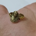 Adjustable Gold-tone Copper Ring With Pharaoh Head     Ancient Egyptian Style