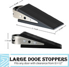 Rubber Door Stopper Wedge  4 Pack Black Heavy Duty Door Stop Suitable