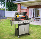 4-burner Propane Gas Outdoor Bbq Grill W  Side Burner   Cooking Grids 46790btu