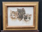 Lot Of 5 Vintage Animal Portraits Wood Framed Art Prints Pictures Numbered
