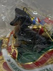 Danbury Mint Dachshund Dog In Santa   s Sleigh 2004 Christmas Tree Ornament New