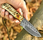 Custom Made Hand Forged Damascus Steel Blade Tactical Hunting Skinner Knife 2935