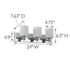 Design House Dane 3light Vanity Light  Polished Chrome Finish  Frosted Glass    