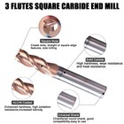 5pcs 3 Flute 1 4  X 5 8 x 1 4  X 2-1 2  Solid Carbide End Mill - Alcrn Coated