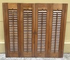 32  Tall X 32   To 34 1 2  W Wood Interior Louver Plantation Window Shutters Vtg