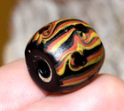 Antique Venetian Lampwork Semi Feathered Italian Stripe Eye Bead  African Trade