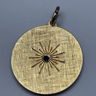 Vintage Monet Gold Toned Zodiac Astrology Charm Pendant 1960s Moveable Sun Dial 