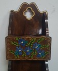 Vintage Hand Painted Wooden Letter Mail Holder Signed Lopata