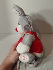 Vintage Fisher-price Puffalump Gray Christmas Mouse 12  Plush 1987 W  Candy Cane