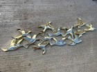 Large Vtg Mid-century Modern  flock Of Birds  By Syroco Wall Art Gold Nl