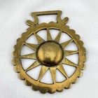 Brass Horse Medallion Antique English Sun Twelve 12 Ray Boss Cast Parade Harness