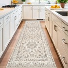 Washable 3x10 Entryway Runner Rug - Low Pile Distressed Carpet For Kitchen  Hall