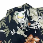 Men   s Vintage Banana Cabana 100  Silk Black Hawaiian Button Up Dress Shirt Size