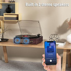 Bluetooth Vinyl Record Player 3-speed Turntable With Stereo Speakers Vintage    