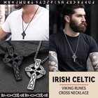 Faithheart Norse Viking Rune Necklace With Adjustable Braided Leather stainle   
