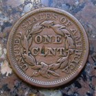 1845 Braided Hair Large Cent     Early  bordello  Alteration  Conversation Piece