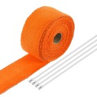  Fiberglass Exhaust Wrap Tape  2  X 16  Orange Header Heat Wrap With 4 