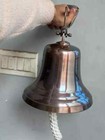 11  Nautical Hanging Door Brass Ship Bell Vintage With Wall Mounted Bracket