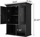 Wood Wall Cabinet  Storage With Doors And Adjustable Shelf Wall Mount