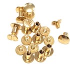10 Pack 3 8  Solid Brass Gold Chicago Screws Leather Repair Screw 3 8   