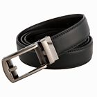 Sliding Click Buckle Belt Leather Automatic Adjustable Men Unisex Bk Or Br 51 