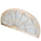 Restored Antique Arched Transom Window W  Frosted Glass Ga20694