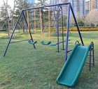 Metal Playground Swing Set Outdoor Children Kids Backyard Swing Set With Slide