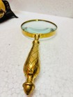 Vintage Magnifier Antique Brass Magnifying Glass Collectible Read Desktop Gift