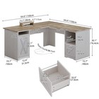 60 Inch L Shaped Desk With Monitor Stand   Storage Shelves Corner Computer Desk