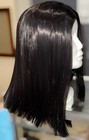 Super Cute  20 Inch jet Black human Hair wear   Go bob Cut wig 
