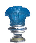Rosenthal Versace Frosted Crystal Medusa Head Wine Bottle Stopper Light Blue
