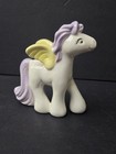 Vintage Ceramic Pegasus Figurine - White With Purple Mane   Yellow Wings 4 