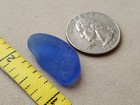 Genuine Beach Sea Glass Surf Tumbled Cornflower Light Blue Pendants Frosted V01