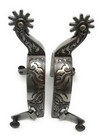 Aj Tack Longhorn Engraved Stainless Steel Mens Spurs