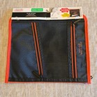 Mead Five Star Pencil Pouch 2 Secure Zipper Pockets Black And Red