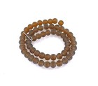 50 Frosted Sea Glass Style Round Beads 6mm Matte - Smoky Topaz 