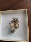 Vtg Deco 800 Silver Intricate Detailed Filigree Antique Flower Brooch Pin