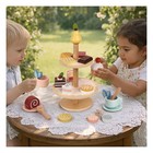 Tea Party Set Dessert Stand For Toddlers  Wooden Play Food Tea Set