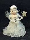 Vtg Set Of 4 Holt Howard Christmas Angel Porcelain Tulle Mesh Topper Ornament