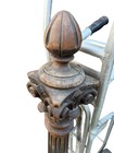 Antique Carved Walnut Newel Post C1870 Leaves Pineapple