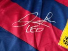 Lionel Messi Signed Fc Barcelona Football 2015-16 Home Jersey Autographed W  Coa