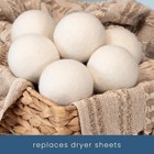 6 Wool Dryer Balls Xl Organic Wool Natural Laundry Fabric Softener Antistatic