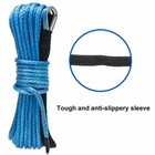 50ft 10000lbs Synthetic Recovery Cable Winch Rope Line Atv Utv 4wd W  Sheath Ae