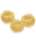 Amscan Yellow Gold Tulle Fluffy Pom Pom Decorations 12 Inch Wedding Party 3 Pack