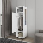White Boston Wardrobe  Freestanding Closet Cabinet With Doors For Bedroom