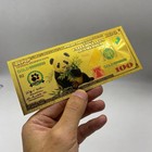 8pcs Rare Animal Gold Foil Banknotes Panda Tiger Elephant Poison Animals Collection