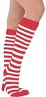 Red And White Striped Socks  Adult Standard Size  1 Pair 