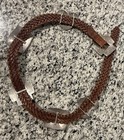 Vintage Brighton Brown Braided Western Concho Belt With Accents Silver Buckle