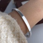 925 Sterling Silver Cuff Bracelet Plain Ring Open Bangle Heavy For Women And Men