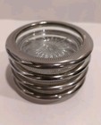 Vintage Silver Glass Drink Bar Wear Coaster Set